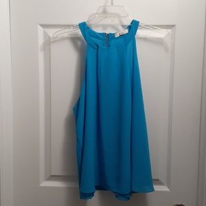 Zippered back halter neckline swing top